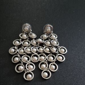 White House Black Market Silver Cluster Earrings